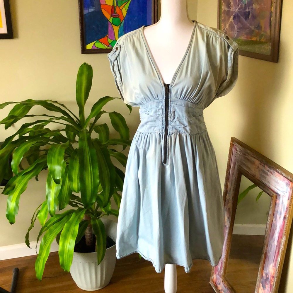 H&M Vintage style Denim Tunic Dress WITH POCKETS